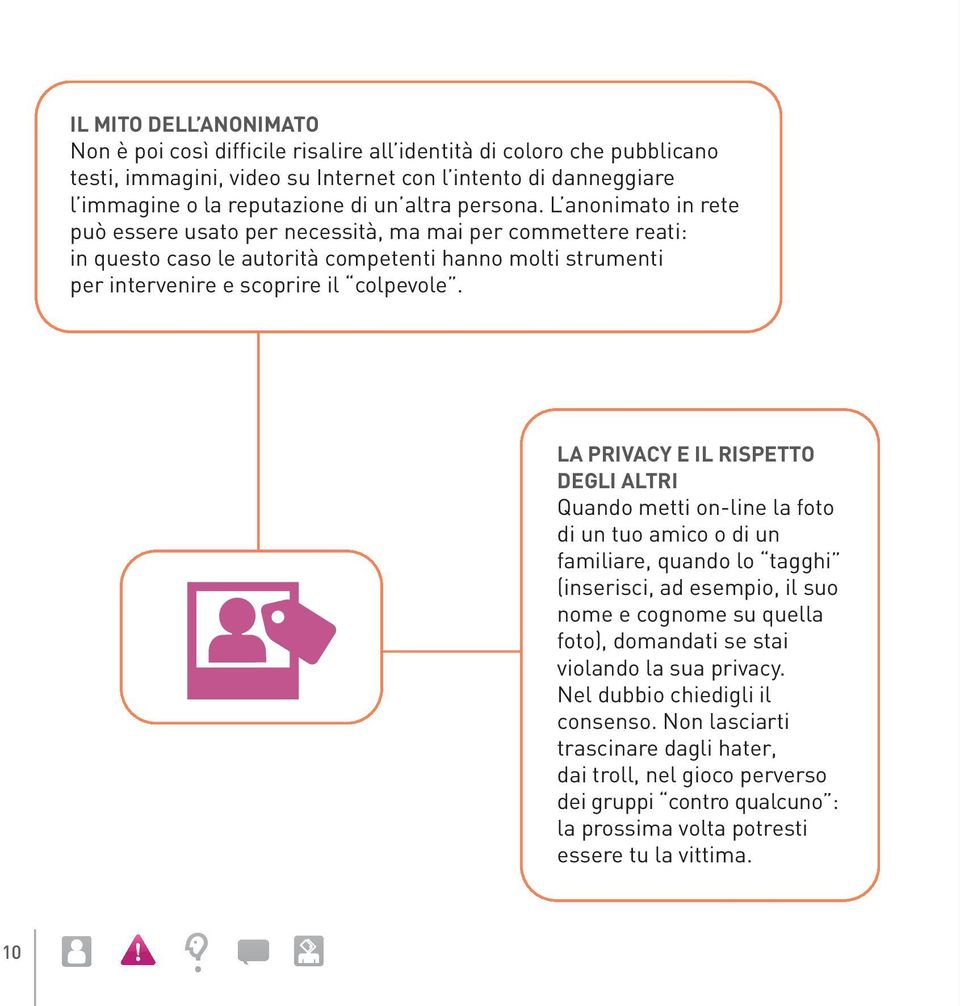 LA PRIVACY E IL RISPETTO DEGLI ALTRI Quando metti on-line la foto di un tuo amico o di un familiare, quando lo tagghi (inserisci, ad esempio, il suo nome e cognome su quella foto), domandati se stai