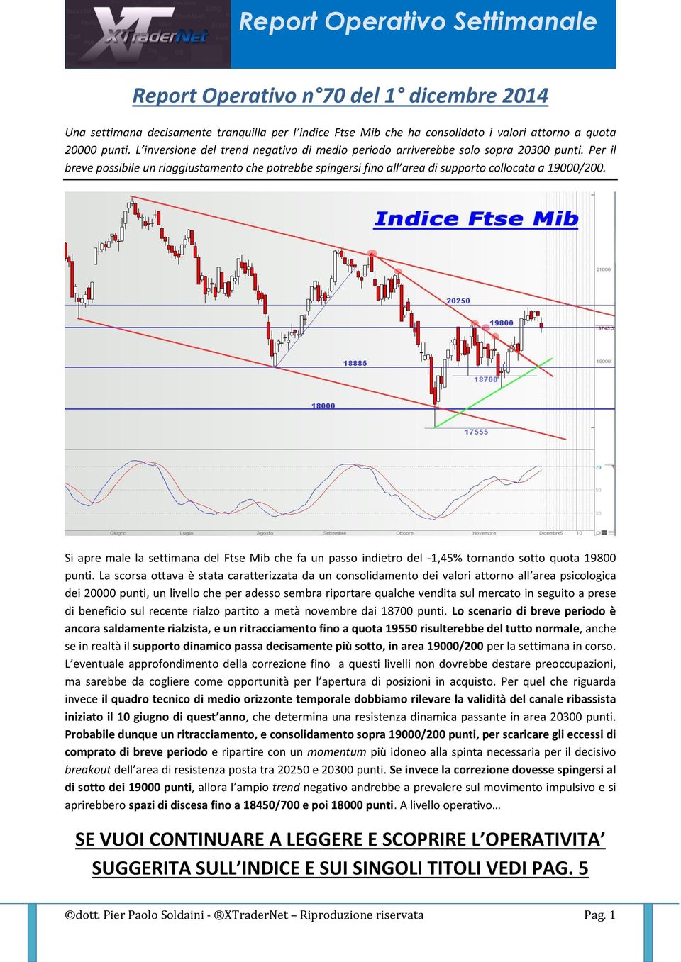 Si apre male la settimana del Ftse Mib che fa un passo indietro del -1,45% tornando sotto quota 19800 punti.