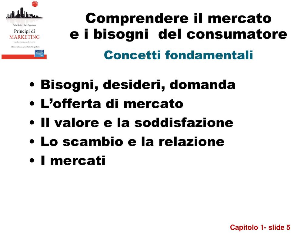 valore e la soddisfazione Lo scambio e la relazione