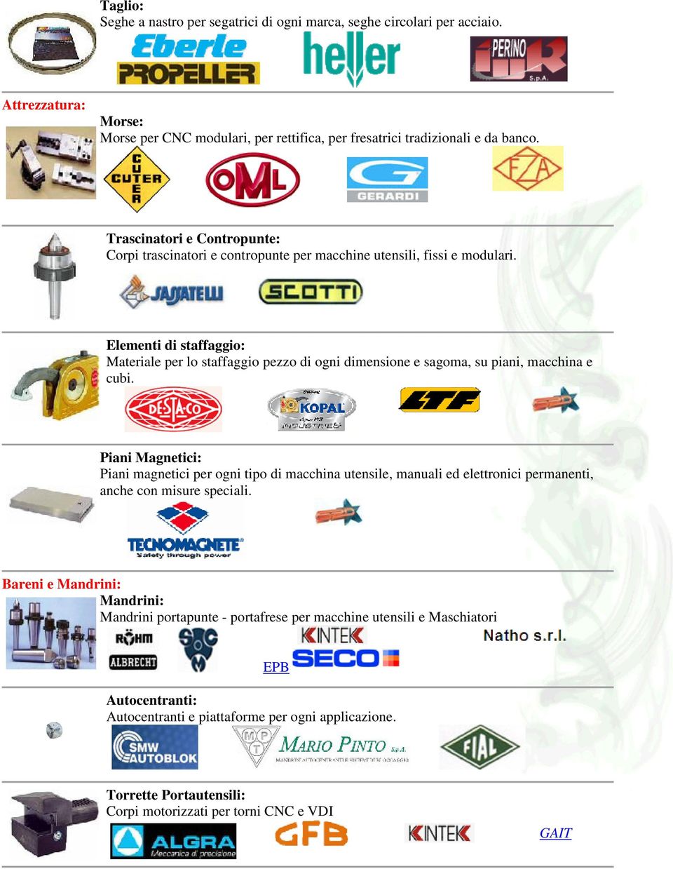 Elementi di staffaggio: Materiale per lo staffaggio pezzo di ogni dimensione e sagoma, su piani, macchina e cubi.