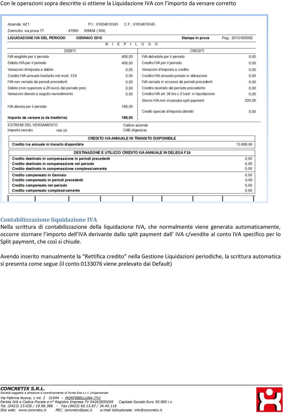 derivante dallo split payment dall IVA c/vendite al conto IVA specifico per lo Split payment, che così si chiude.