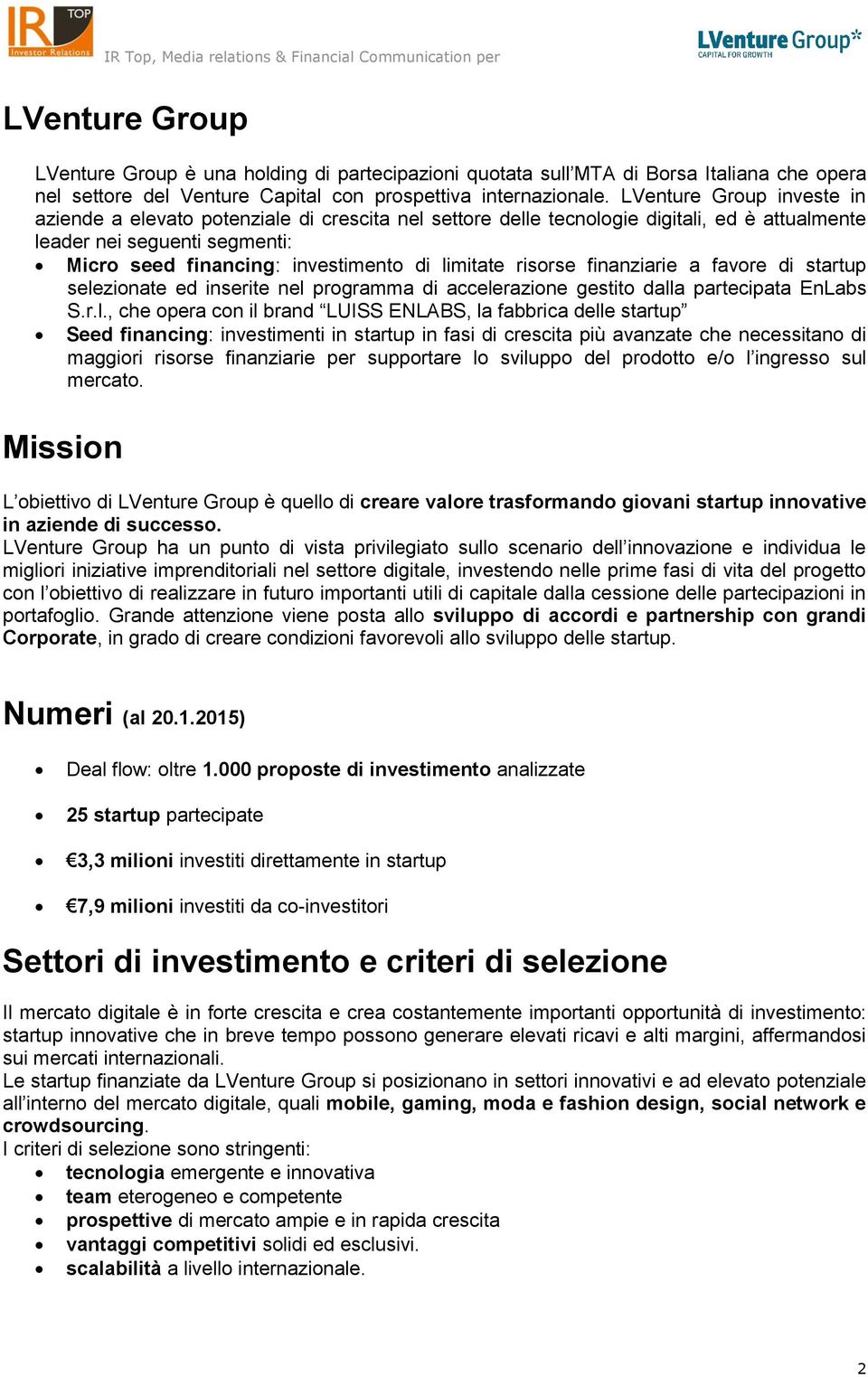 risorse finanziarie a favore di startup sele