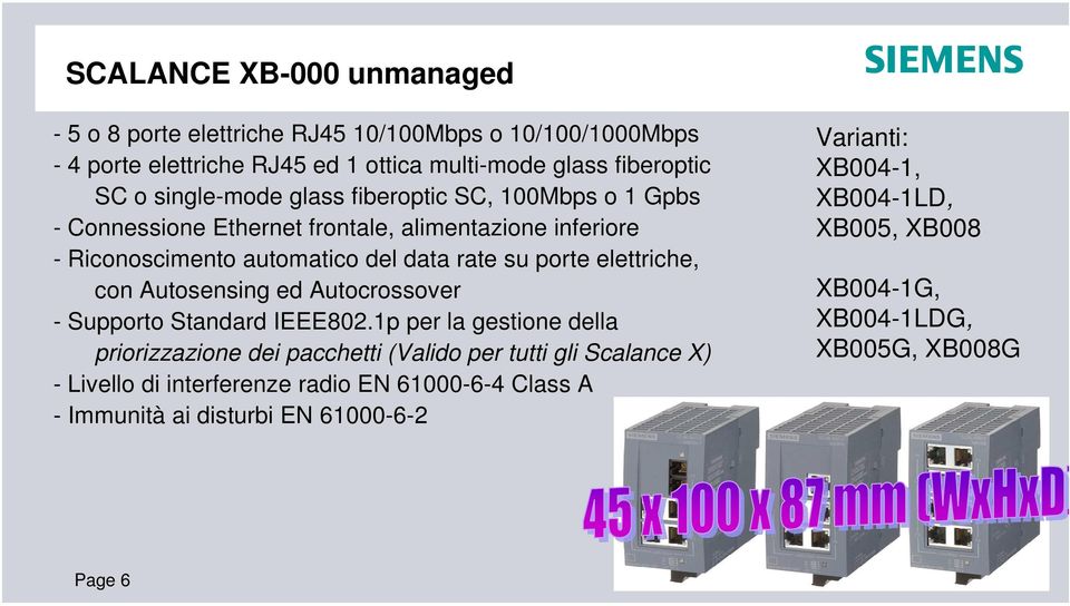 elettriche, con Autosensing ed Autocrossover - Supporto Standard IEEE802.