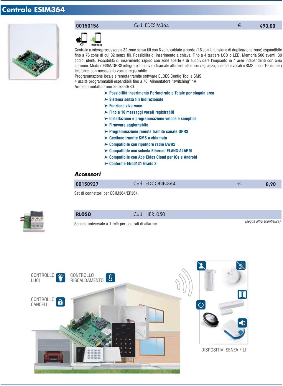 Possibilità di inserimento rapido con zone aperte e di suddividere l impianto in 4 aree indipendenti con area comune.