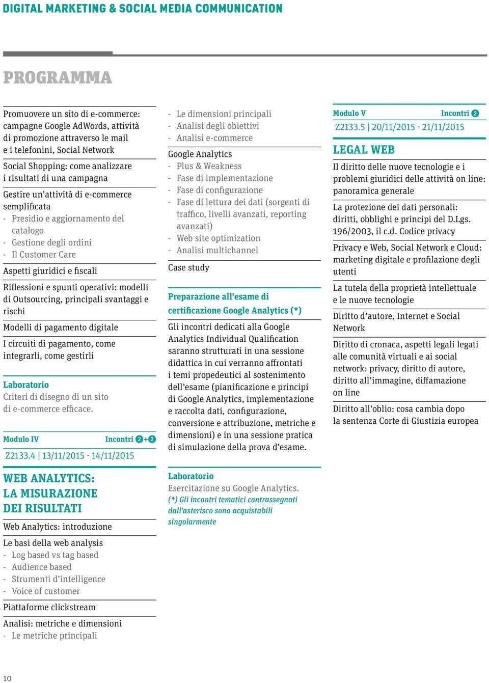 modelli di Outsourcing, principali svantaggi e rischi Modelli di pagamento digitale I circuiti di pagamento, come integrarli, come gestirli Laboratorio Criteri di disegno di un sito di e-commerce