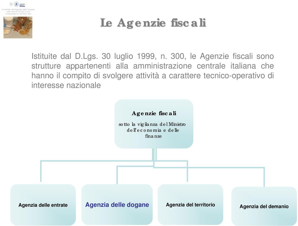 il compito di svolgere attività a carattere tecnico-operativo di interesse nazionale Agenzie fiscali