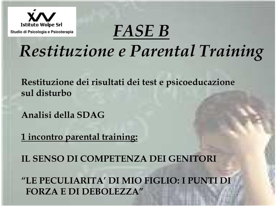 SDAG 1 incontro parental training: IL SENSO DI COMPETENZA DEI