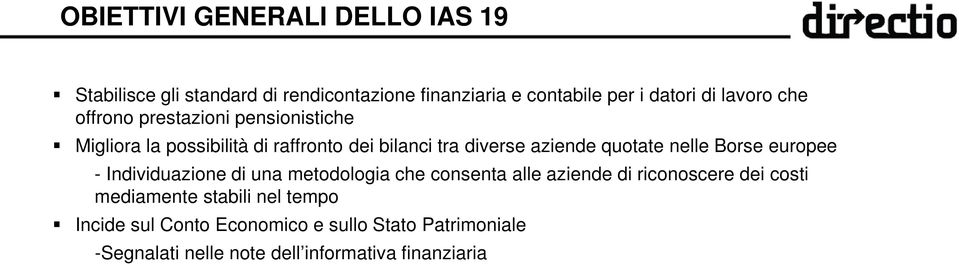 quotate nelle Borse europee - Individuazione di una metodologia che consenta alle aziende di riconoscere dei costi