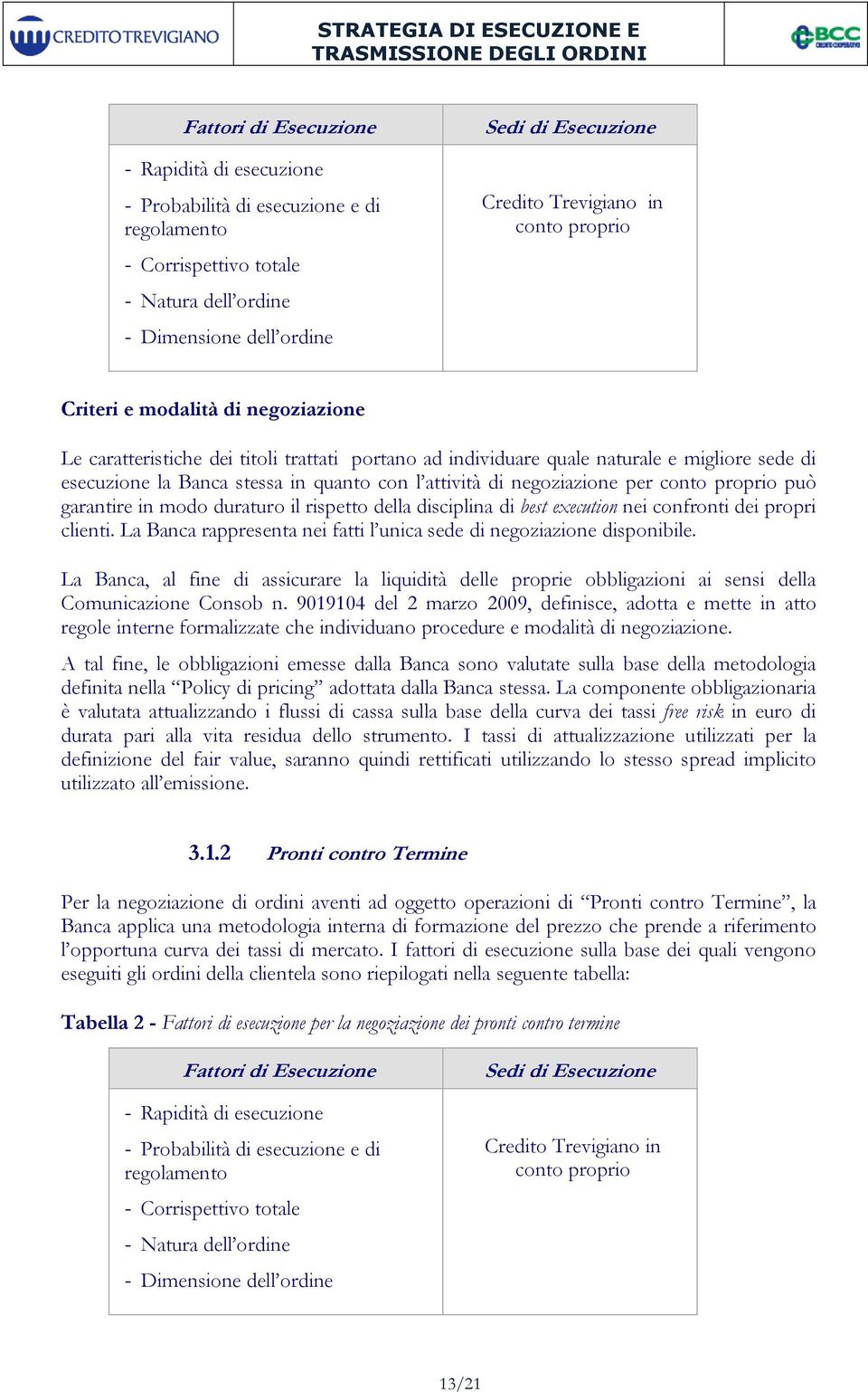 di negoziazione per conto proprio può garantire in modo duraturo il rispetto della disciplina di best execution nei confronti dei propri clienti.