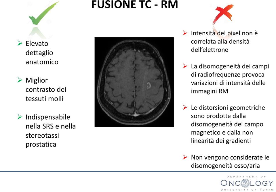 di radiofrequenze provoca variazioni di intensità delle immagini RM Le distorsioni geometriche sono prodotte dalla