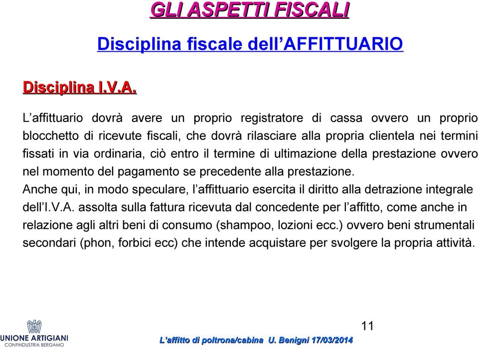 I Disciplina fiscale dell AF