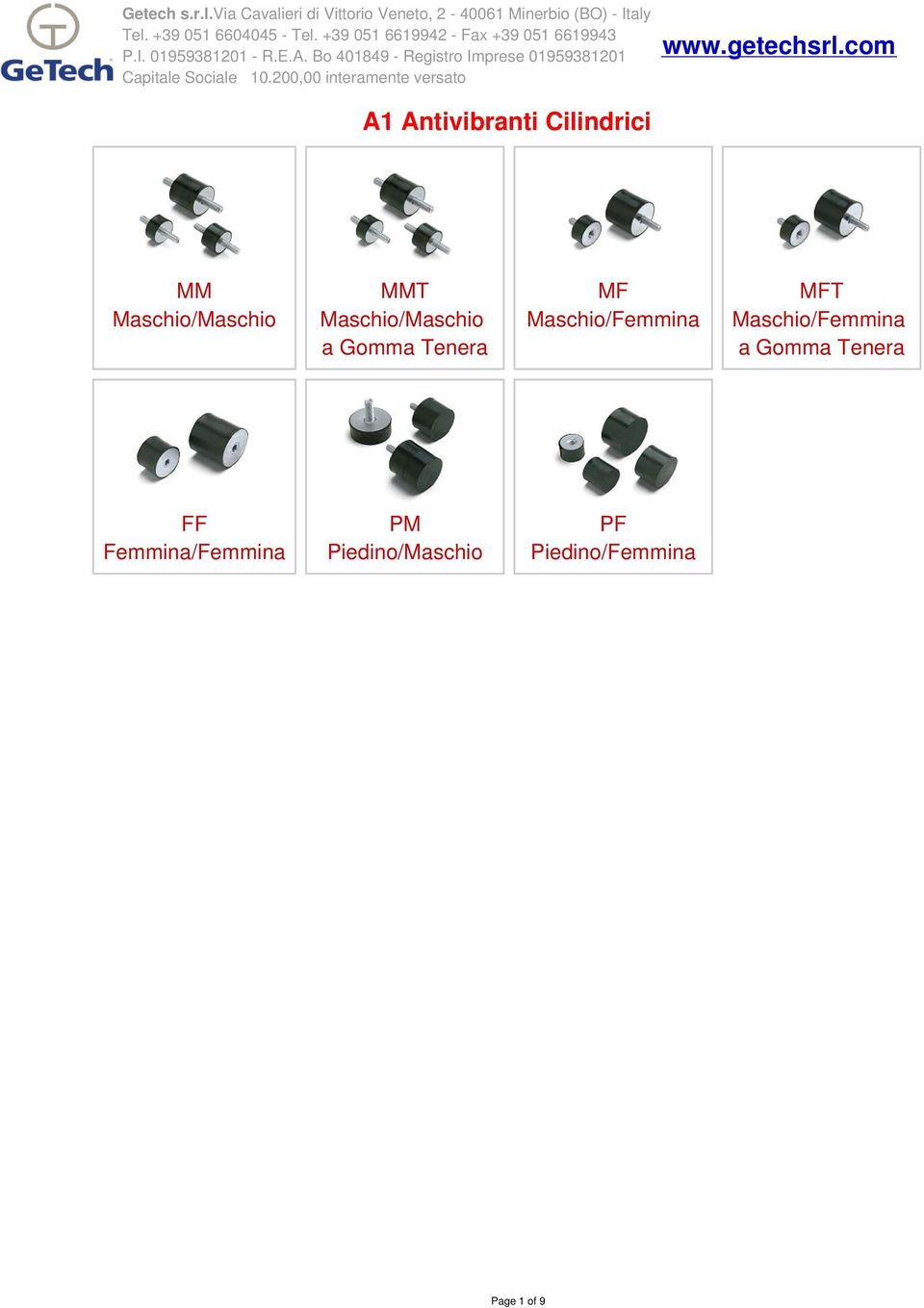 Bo 401849 - Registro Imprese 01959381201 Capitale Sociale 10.200,00 interamente versato www.getechsrl.