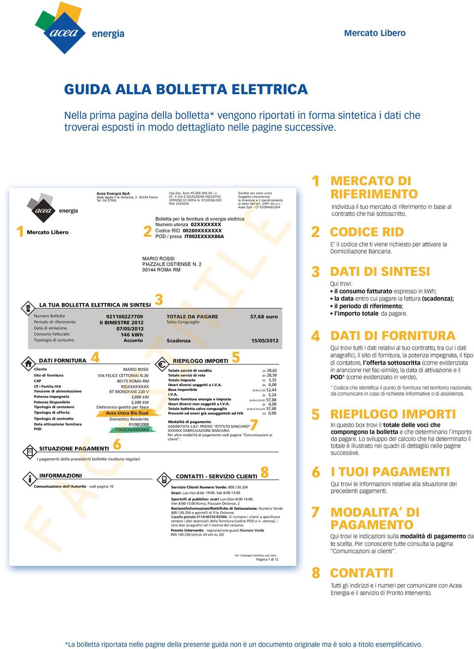 Impegnata Potenza Disponibile Tipologia di contatore Tipologia di offerta Tipologia di contratto Data attivazione fornitura POD Acea Energia SpA Sede legale P.le Ostiense, 004 Roma Tel.