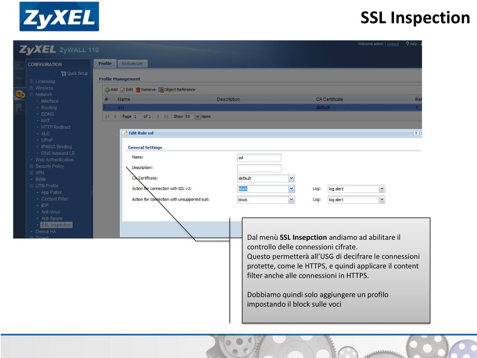 Questo permetterà all USG di decifrare le connessioni protette, come le HTTPS, e