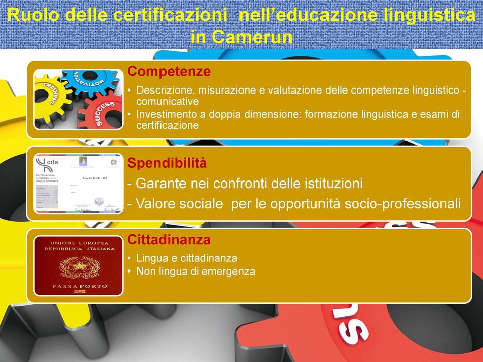 linguistica e esami di certificazione Spendibilità - Garante nei confronti delle istituzioni - Valore