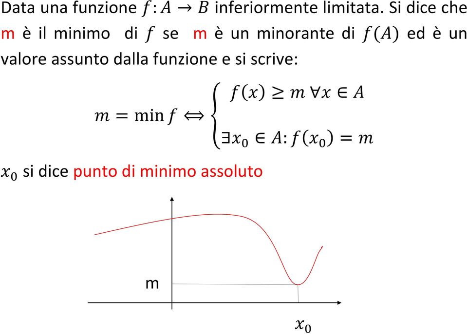 minorante di ed è un valore assunto dalla