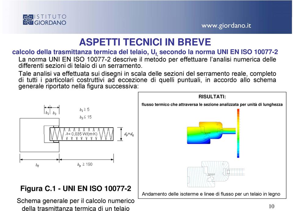 Tale analisi va effettuata sui disegni in scala delle sezioni del serramento reale, completo di tutti i particolari costruttivi ad eccezione di quelli puntuali, in accordo allo