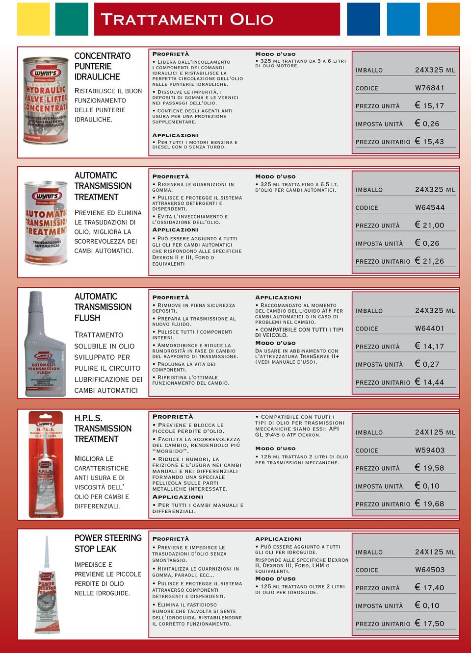 Dissolve le impurità, i depositi di gomma e le vernici nei passaggi dell olio. Contiene degli agenti anti usura per una protezione supplementare. 325 ml trattano da 3 a 6 litri di olio motore.