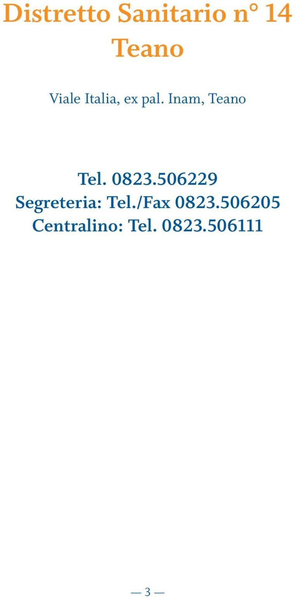 0823.506229 Segreteria: Tel.