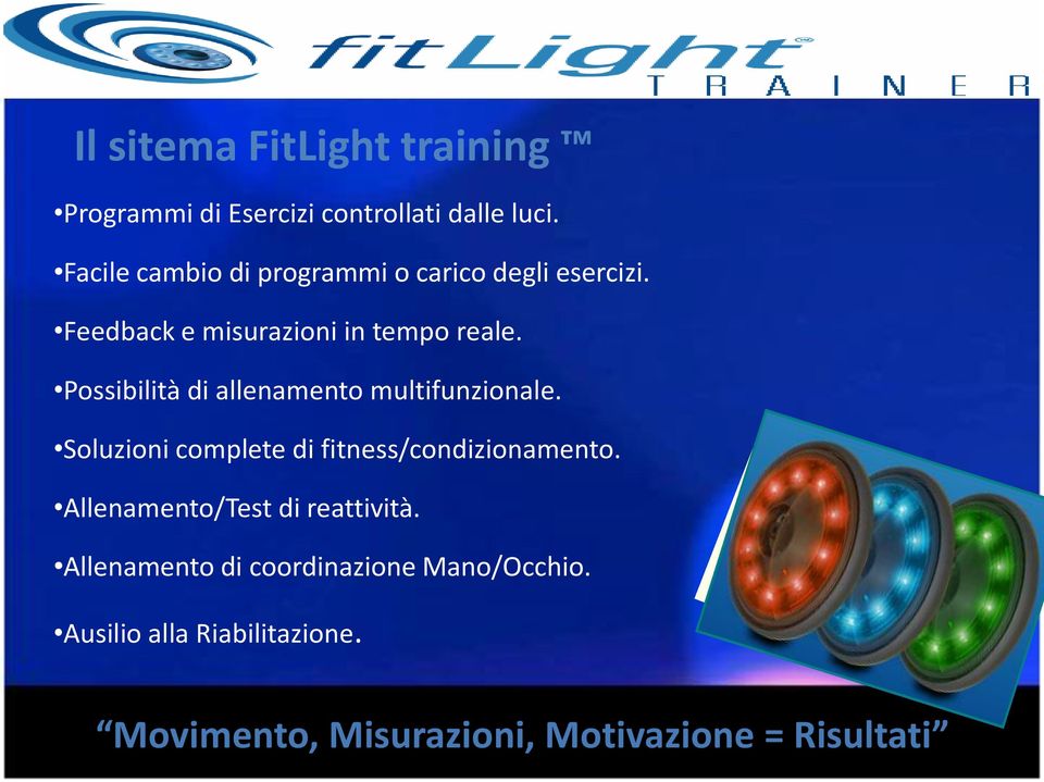 Possibilità di allenamento multifunzionale. Soluzioni complete di fitness/condizionamento.