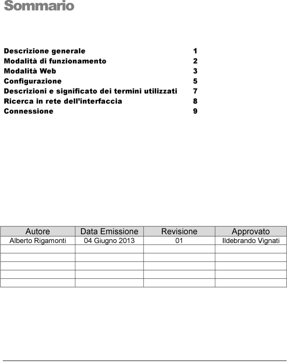 7 Ricerca in rete dell interfaccia 8 Connessione 9 Autore Data