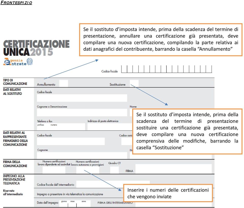 il sostituto d imposta intende, prima della scadenza del termine di presentazione sostituire una certificazione già presentata, deve compilare