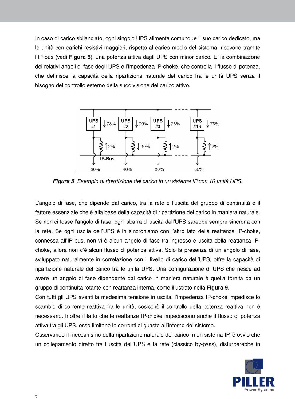 E la combinazione dei relativi angoli di fase degli UPS e l impedenza IP-choke, che controlla il flusso di potenza, che definisce la capacità della ripartizione naturale del carico fra le unità UPS