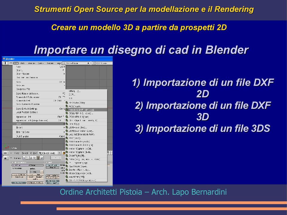 Importazione di un file DXF 2D 2)