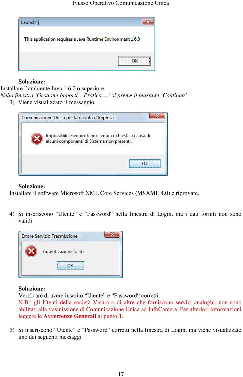 0) e riprovare. 4) Si inseriscono Utente e Password nella finestra di Login, ma i dati forniti non sono validi Soluzione: Verificare di avere inserito Utente e Password corretti. N.B.