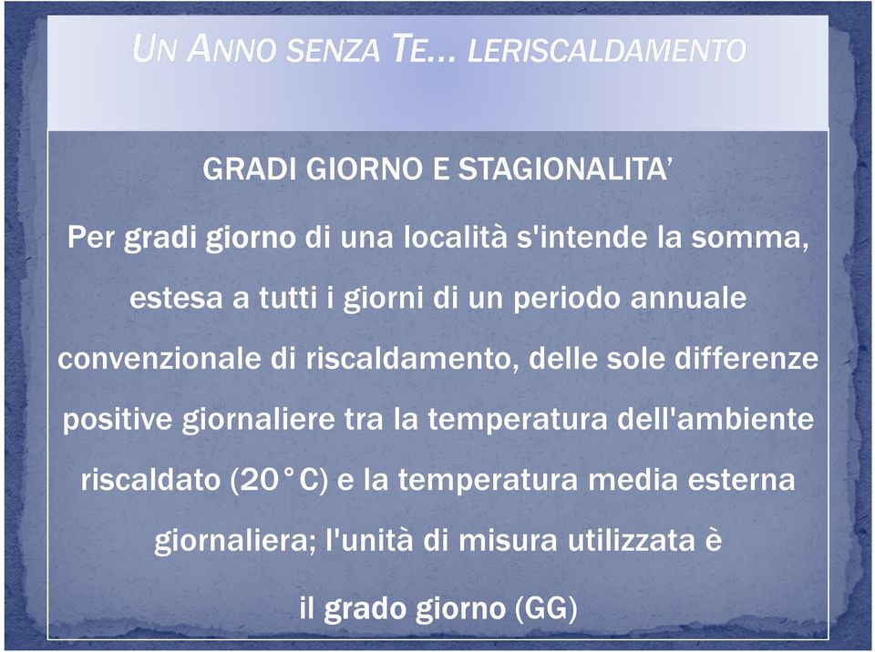 sole differenze positive giornaliere tra la temperatura dell'ambiente riscaldato (20