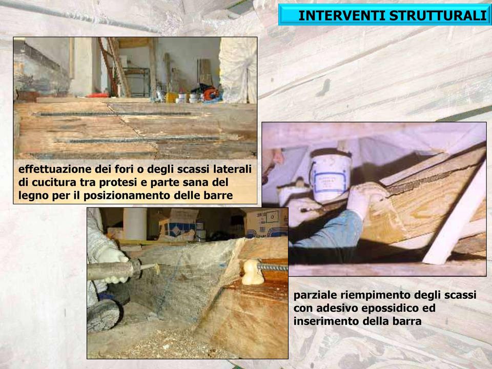 legno per il posizionamento delle barre parziale