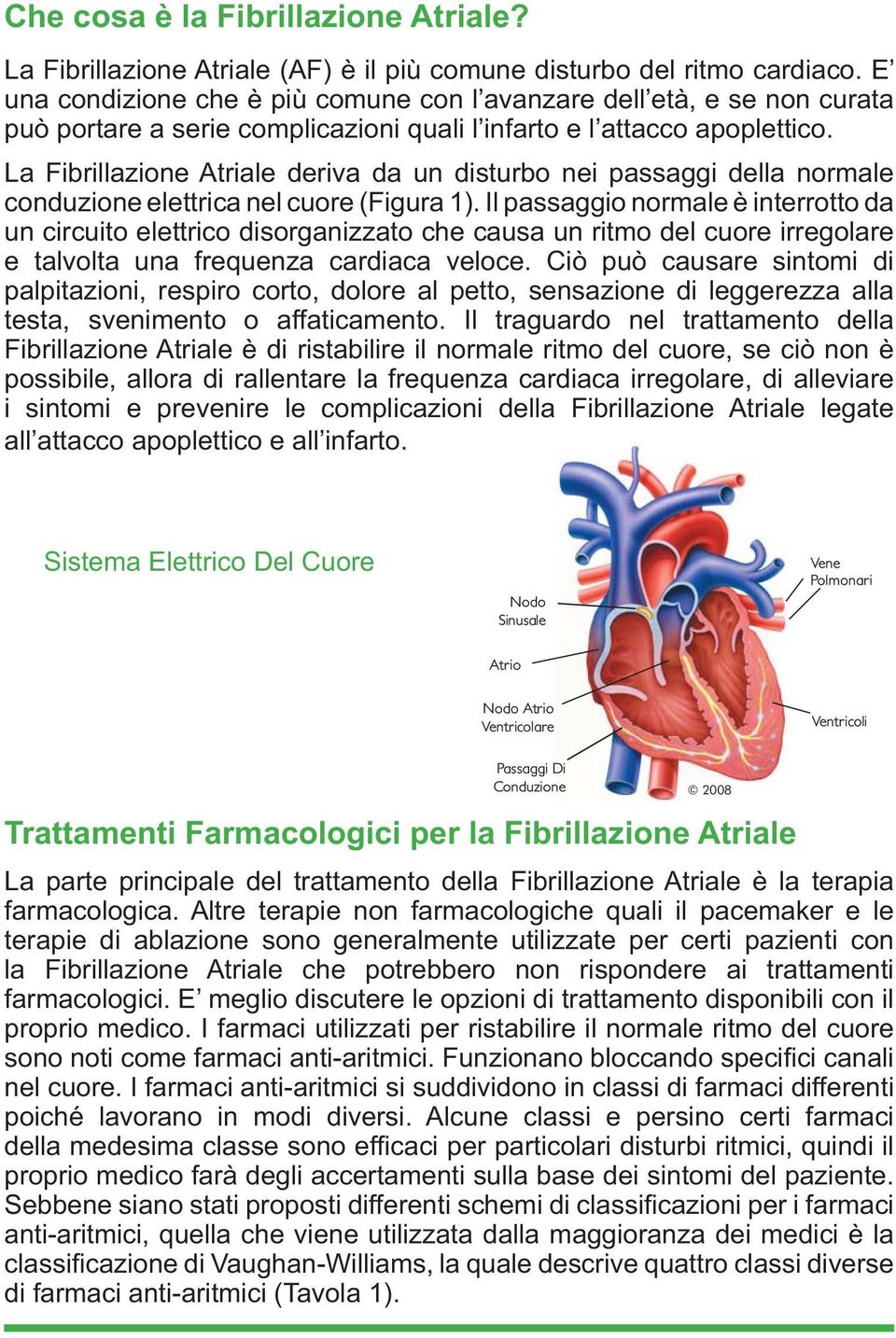 La Fibrillazione Atriale deriva da un disturbo nei passaggi della normale conduzione elettrica nel cuore (Figura 1).