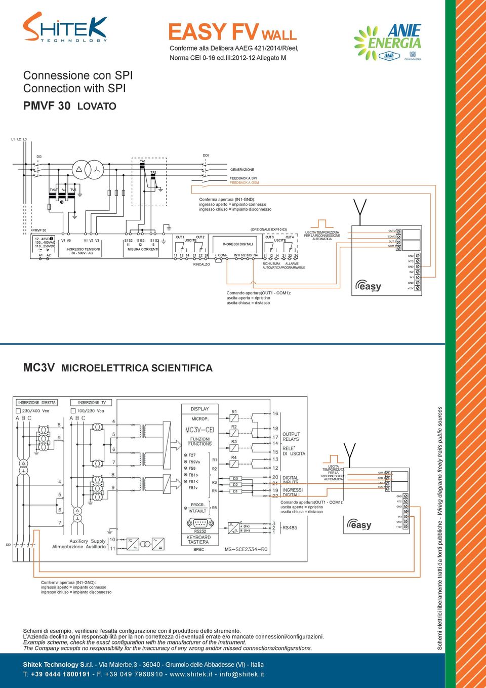 ..250VDC --- + A1 A2 V5 V1 V2 V4 V3 S1S2 S1S2 S1 S2 I1 I2 I3 INGRESSO TENSIONI MISURA CORRENTI 50-500V~ AC (OPZIONALE EXP10 03) OUT