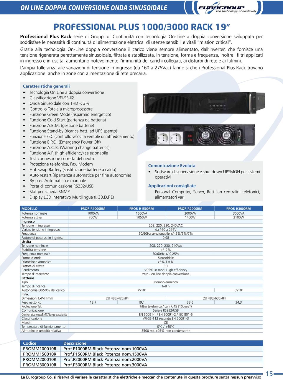 Grazie alla techologia On-Line doppia conversione il carico viene sempre alimentato, dall inverter, che fornisce una tensione rigenerata perettamente sinusoidale, filtrata e stabilizzata, in