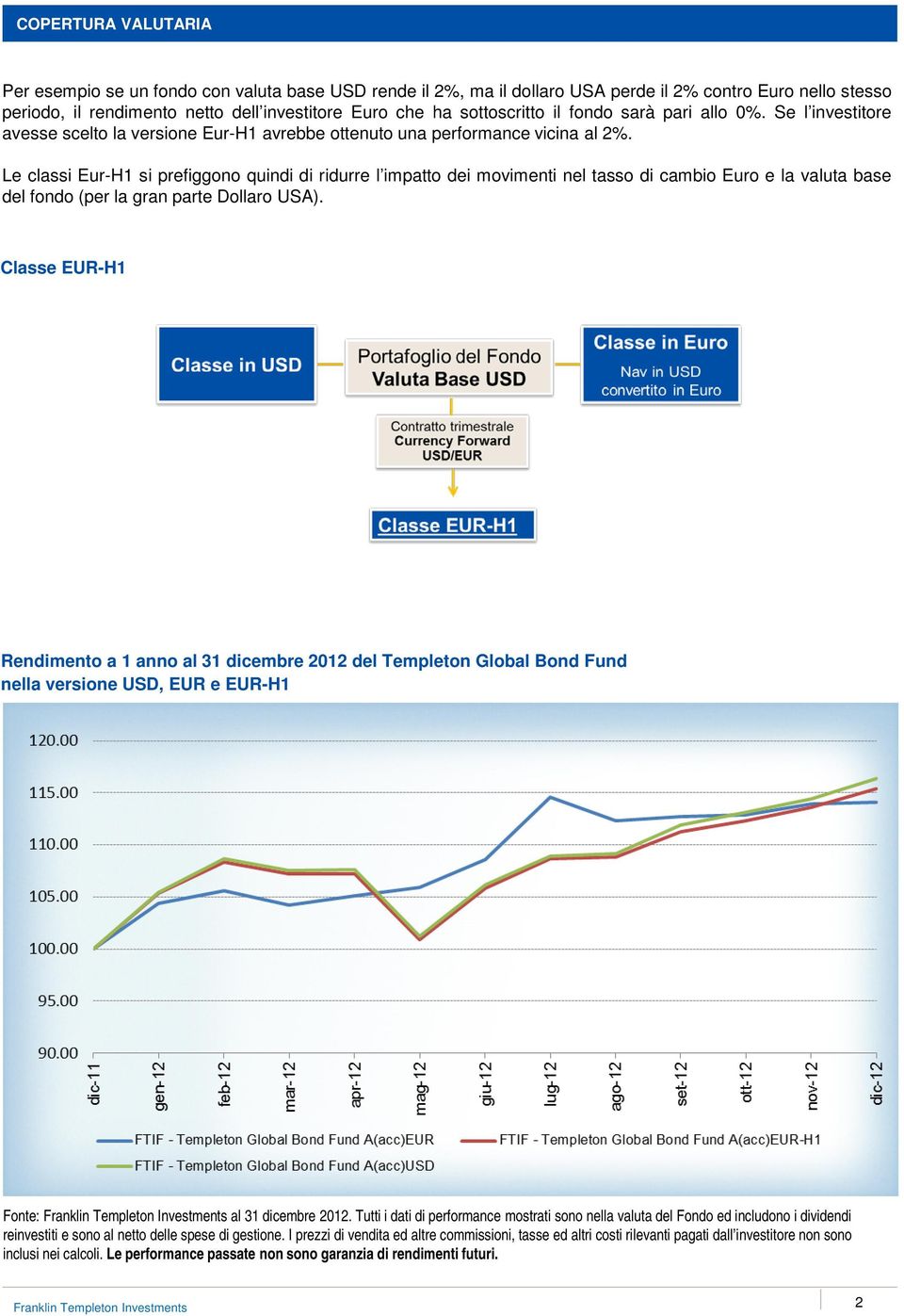 Le classi Eur-H1 si prefiggono quindi di ridurre l impatto dei movimenti nel tasso di cambio Euro e la valuta base del fondo (per la gran parte Dollaro USA).