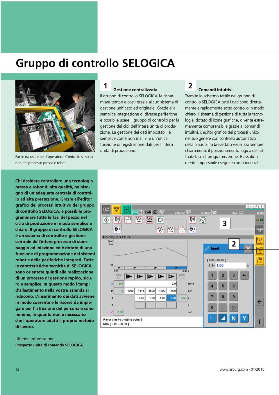 Grazie alla semplice integrazione di diverse periferiche è possibile usare il gruppo di controllo per la gestione dei cicli dell intera unità di produzione.