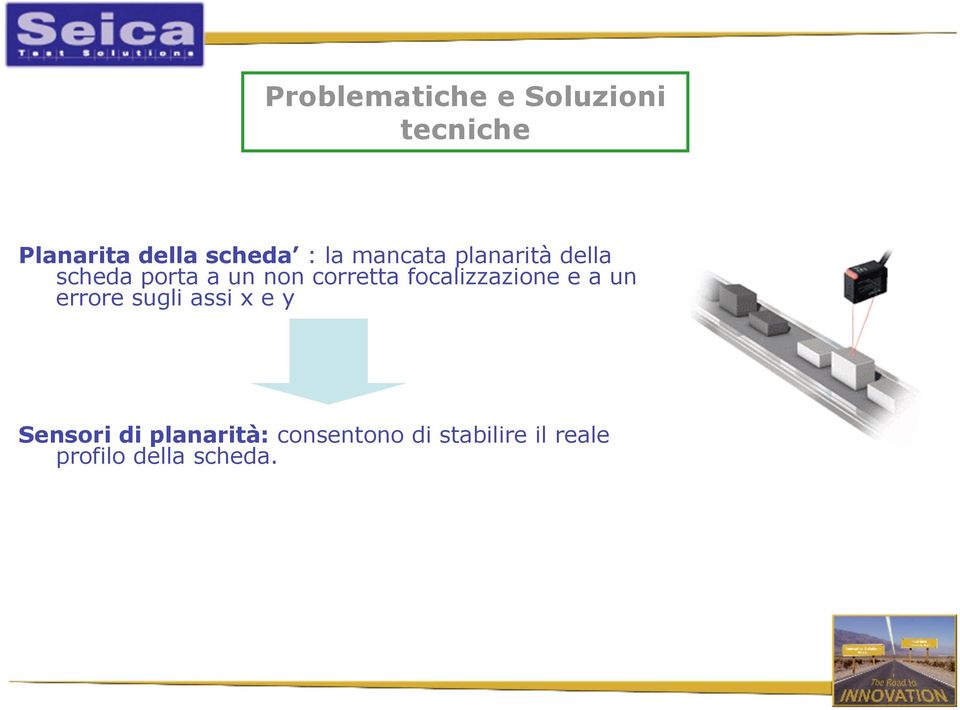 focalizzazione e a un errore sugli assi x e y Sensori di