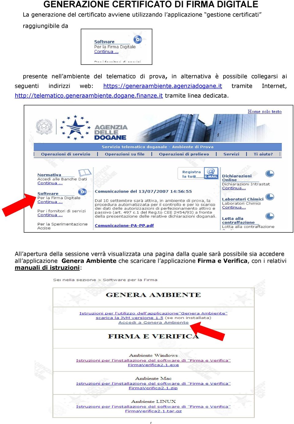 it tramite Internet, http://telematico.generaambiente.dogane.finanze.it tramite linea dedicata.