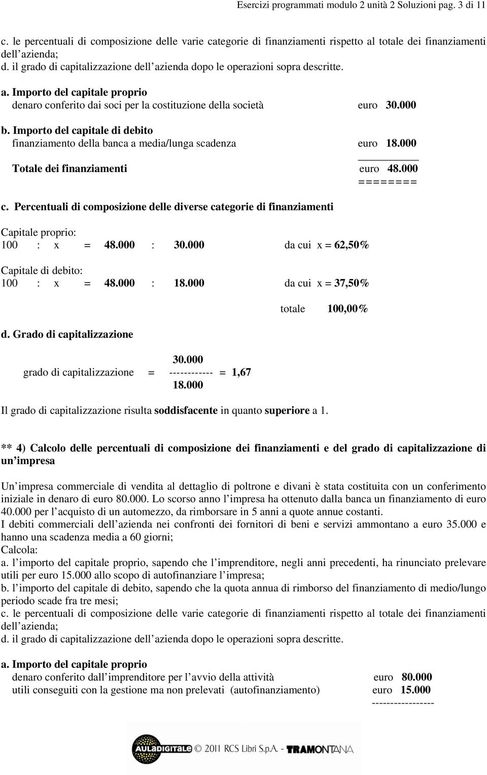 000 Il grado di capitalizzazione risulta soddisfacente in quanto superiore a 1.