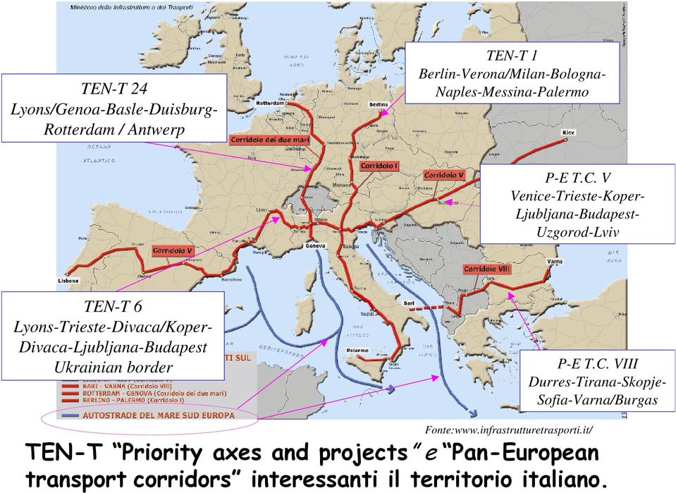 V Venice-Trieste-Koper- Ljubljana-Budapest- Uzgorod-Lviv TEN-T 6 Lyons-Trieste-Divaca/Koper-