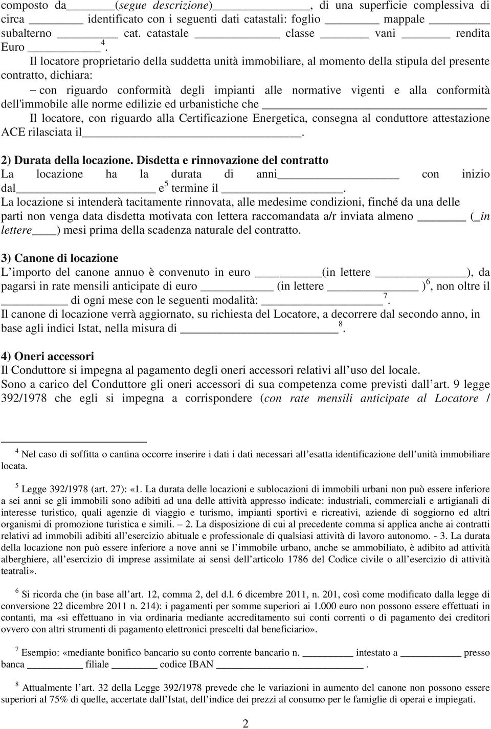 Contratto Di Locazione Di Immobile Ad Uso Cantina Soffitta