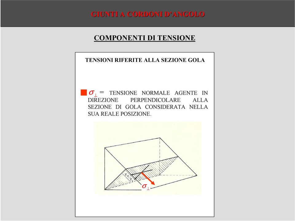 NORMALE AGENTE IN DIREZIONE PERPENDICOLARE ALLA