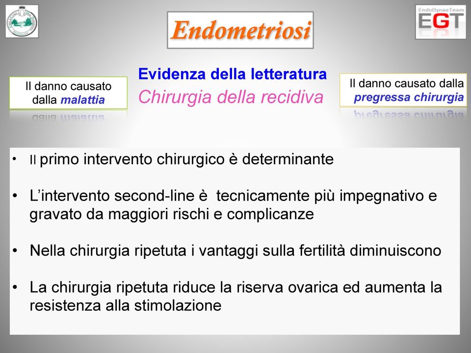 tecnicamente più impegnativo e gravato da maggiori rischi e complicanze Nella chirurgia ripetuta i vantaggi