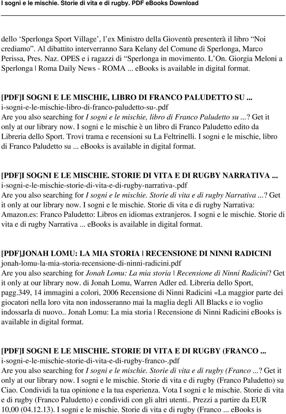 .. i-sogni-e-le-mischie-libro-di-franco-paludetto-su-.pdf Are you also searching for I sogni e le mischie, libro di Franco Paludetto su...? Get it only at our library now.