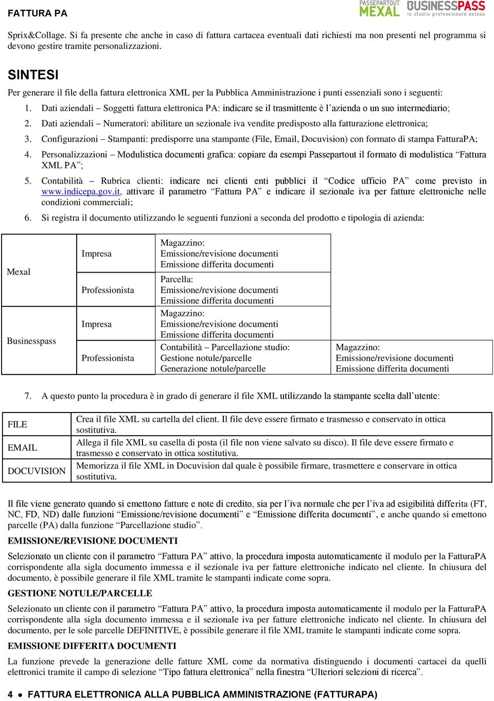 Dati aziendali Soggetti fattura elettronica PA: indicare se il trasmittente è l azienda o un suo intermediario; 2.