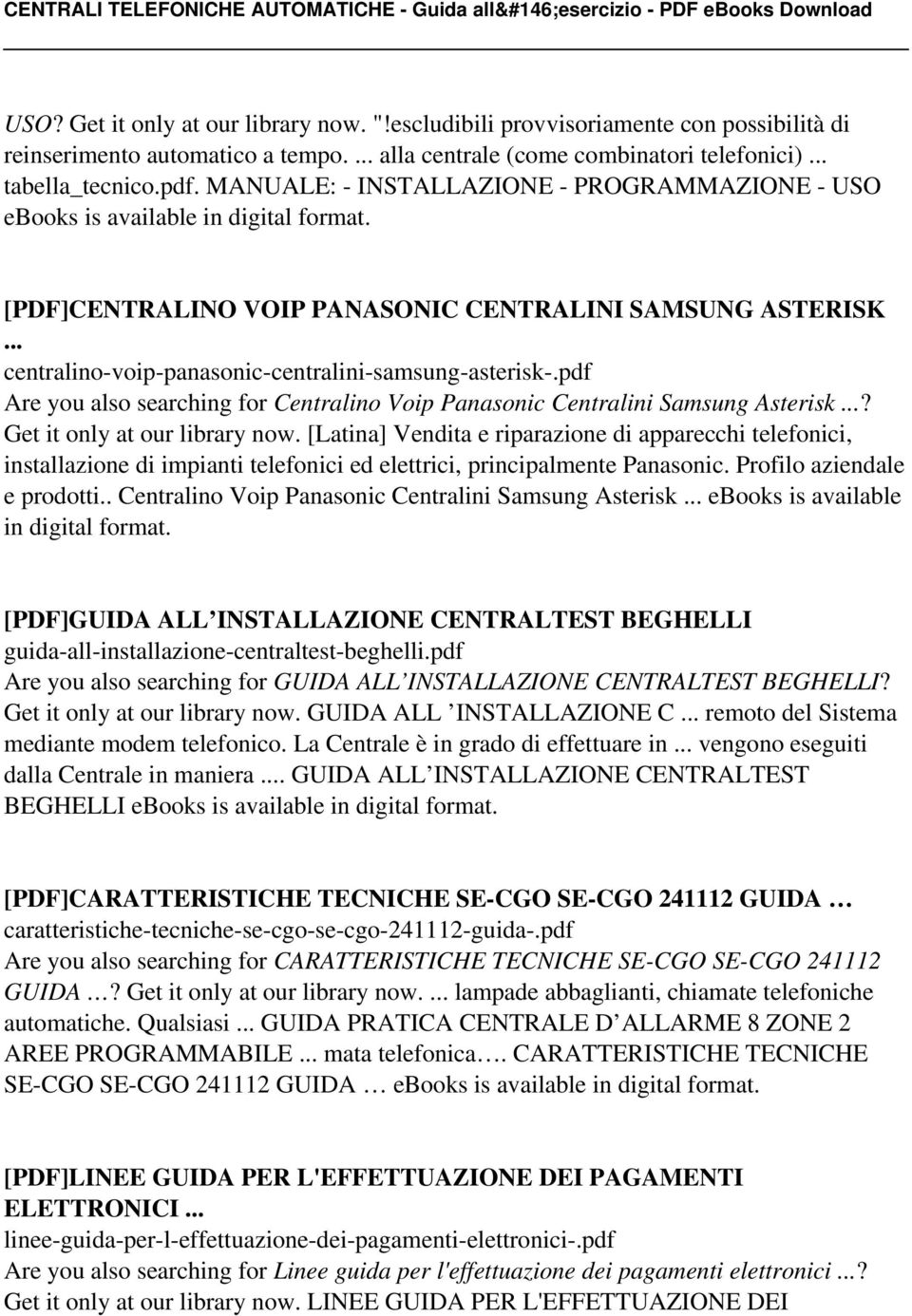 pdf Are you also searching for Centralino Voip Panasonic Centralini Samsung Asterisk...? Get it only at our library now.