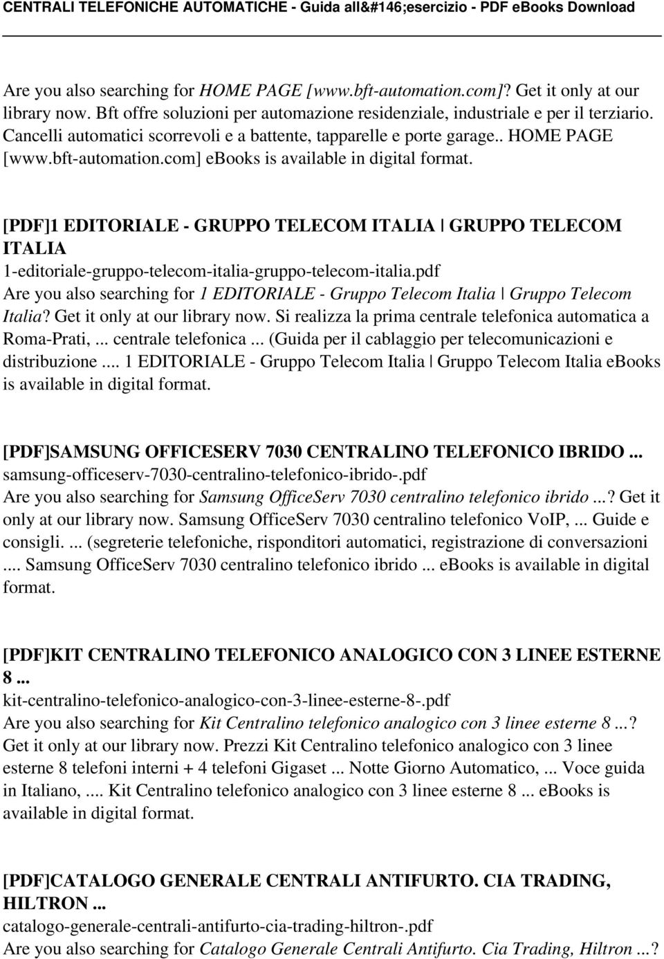 com] ebooks is [PDF]1 EDITORIALE - GRUPPO TELECOM ITALIA GRUPPO TELECOM ITALIA 1-editoriale-gruppo-telecom-italia-gruppo-telecom-italia.