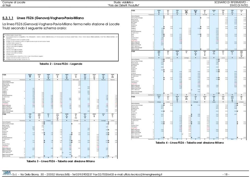 Locate Triulzi secondo il seguente schema orario: Tabella 2 Linea FS26 Legenda Tabella 4 Linea FS26 Tabella orari