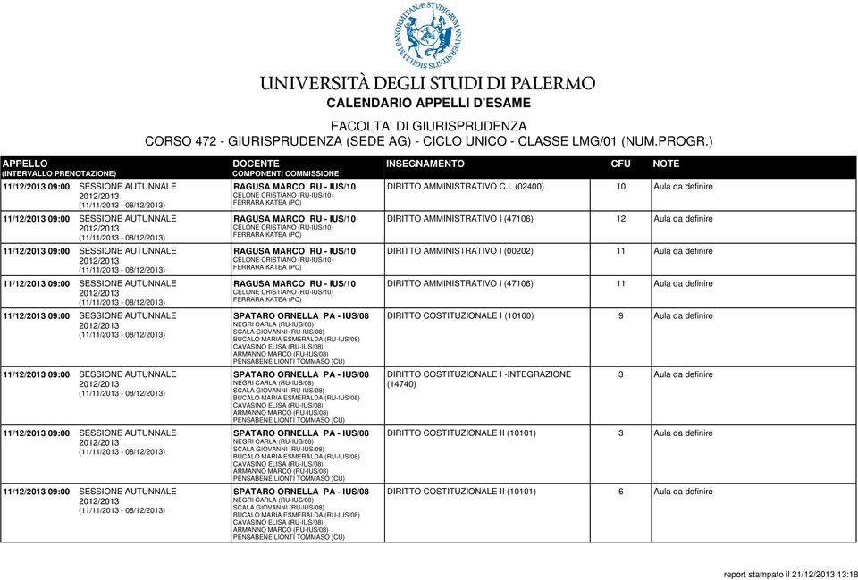 11/12/2013 09:00 SESSIONE AUTUNNALE (11/11/2013-08/12/2013) 11/12/2013 09:00 SESSIONE AUTUNNALE (11/11/2013-08/12/2013) 11/12/2013 09:00 SESSIONE AUTUNNALE (11/11/2013-08/12/2013) 11/12/2013 09:00