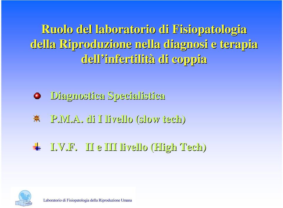 infertilità di coppia Diagnostica Specialistica P.M.A.